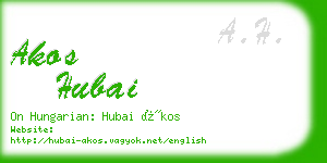 akos hubai business card